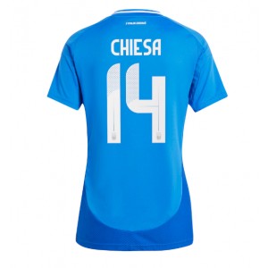 Fotbalové Dres Itálie Federico Chiesa #14 Dámské Domácí Oblečení ME 2024 Krátký Rukáv